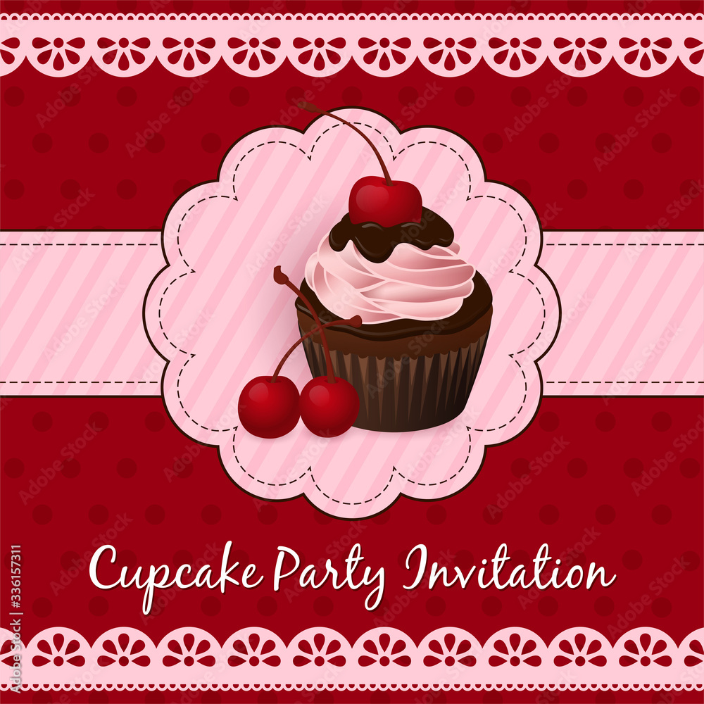 Cupcake invitation card Cupcake invitation card