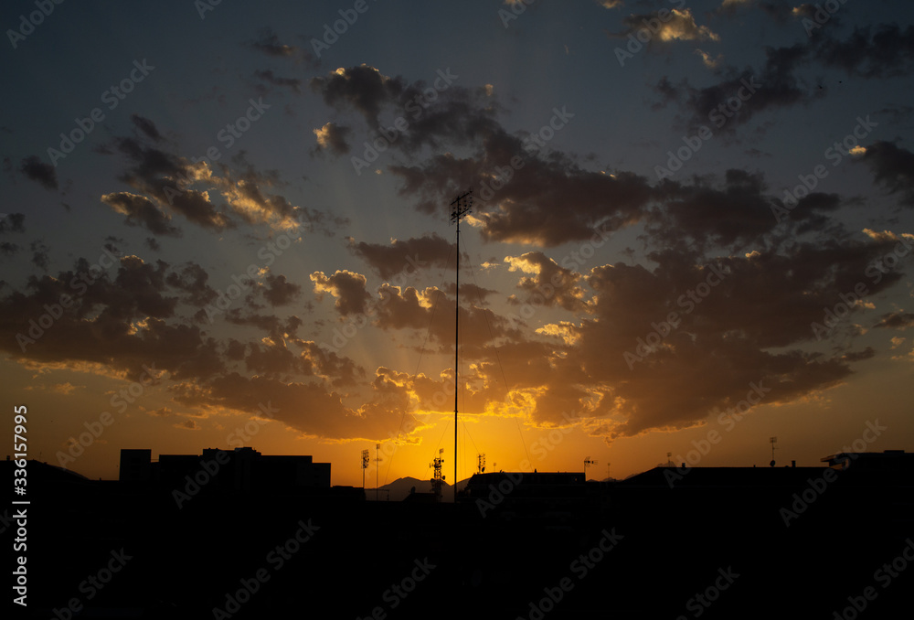 explosive sunset from the balcony of my house