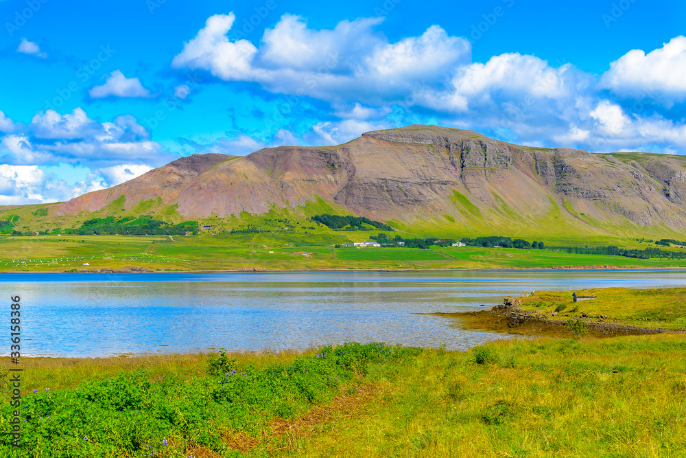 Beautiful rugged Iceland Fjord seascape