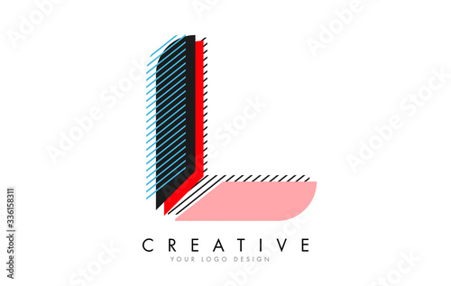 L Letter with an abstract Pop Art Logo Design.