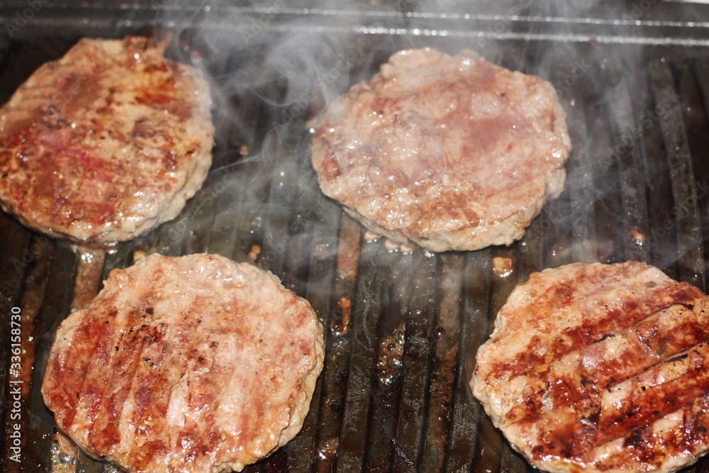 Delicious beef steaks on the grill Delicious beef steaks on the grill
