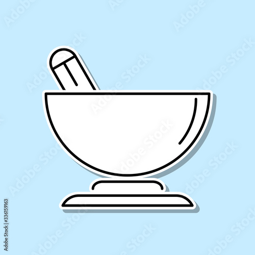Spice grindel sticker icon. Simple thin line, outline vector of kitchen icons for ui and ux, website or mobile application