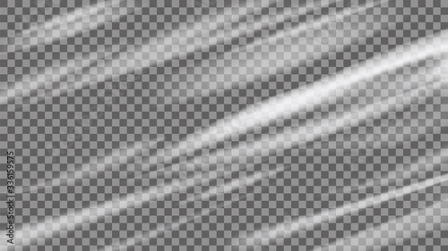 Polyethylene background. Realistic transparent plastic backdrop. Cellophane vector banner. Illustration plastic polyethylene for package, transparent packaging