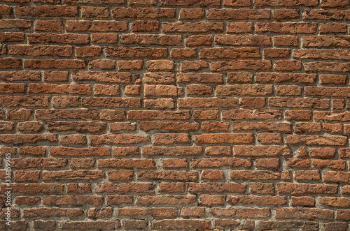 Vintage brick wall texture for design. Panoramic background for text and image.