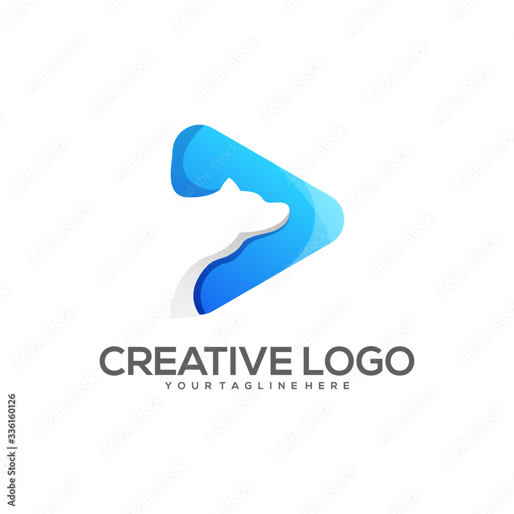 Fototapeta premium awesome bear gradient logo vector