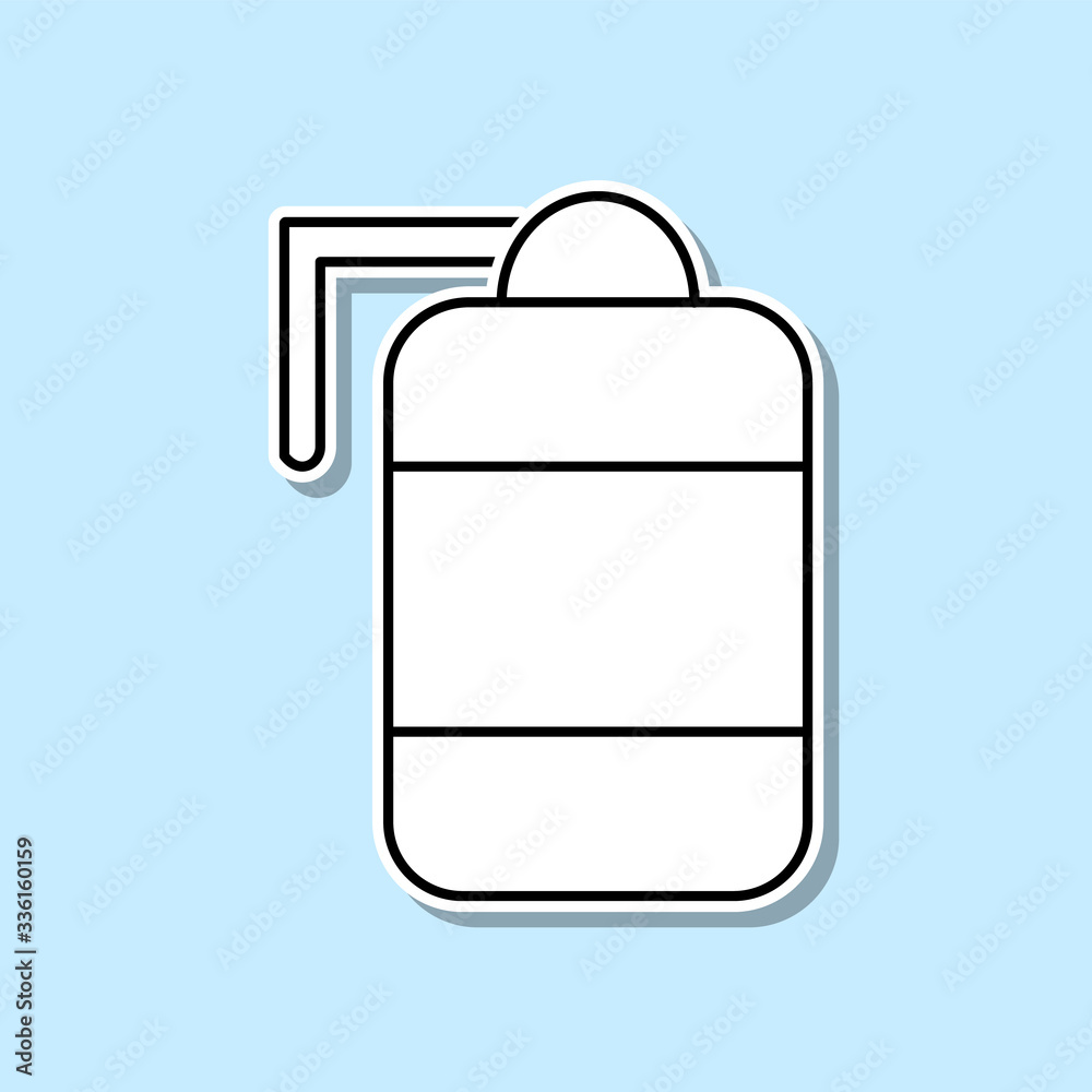 Water big bottle sticker icon. Simple thin line, outline vector of kitchen icons for ui and ux, website or mobile application Water big bottle sticker icon. Simple thin line, outline vector of kitchen icons for ui and ux, website or mobile application