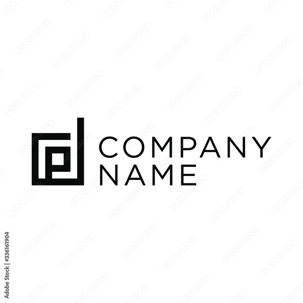 Fototapeta premium simple dp logo design vector with abstract monogram concept