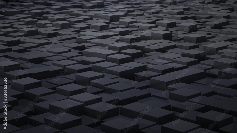 Obraz premium Geometric Box Block Wall Bump 3D illustration abstract background