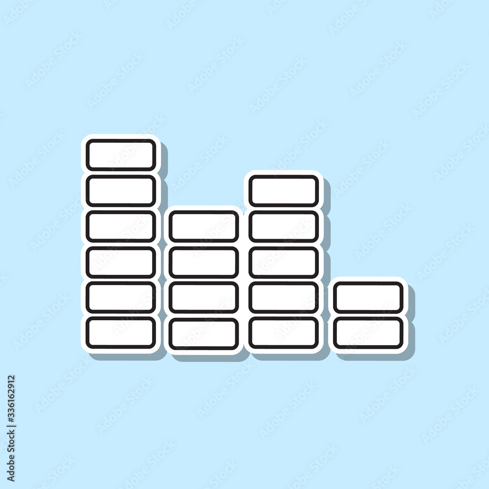 Equalizer sticker icon. Simple thin line, outline vector of party icons for ui and ux, website or mobile application Equalizer sticker icon. Simple thin line, outline vector of party icons for ui and ux, website or mobile application