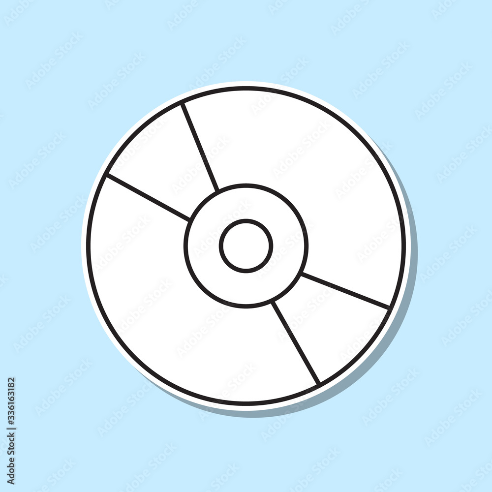 Vinyl sticker icon. Simple thin line, outline vector of party icons for ui and ux, website or mobile application Vinyl sticker icon. Simple thin line, outline vector of party icons for ui and ux, website or mobile application