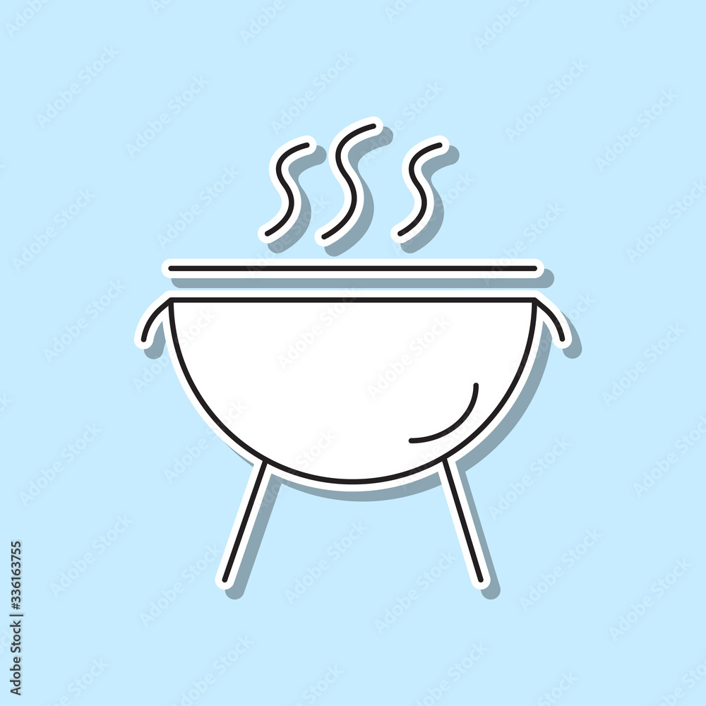 Charcoal grill sticker icon. Simple thin line, outline vector of party icons for ui and ux, website or mobile application Charcoal grill sticker icon. Simple thin line, outline vector of party icons for ui and ux, website or mobile application