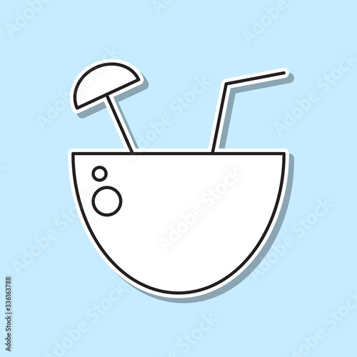 Coctail sticker icon. Simple thin line, outline vector of party icons for ui and ux, website or mobile application