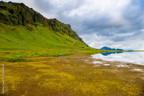 Beautiful rugged Iceland Fjord seascape photo