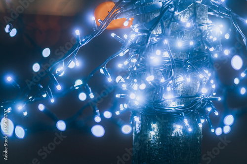 LED garland. Abstract background with lights