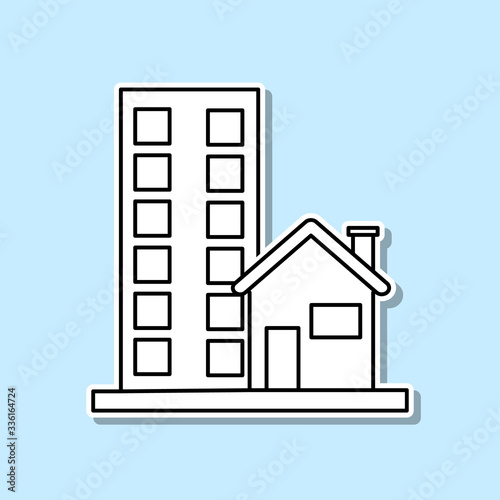 Street house sticker icon. Simple thin line, outline vector of real estate icons for ui and ux, website or mobile application