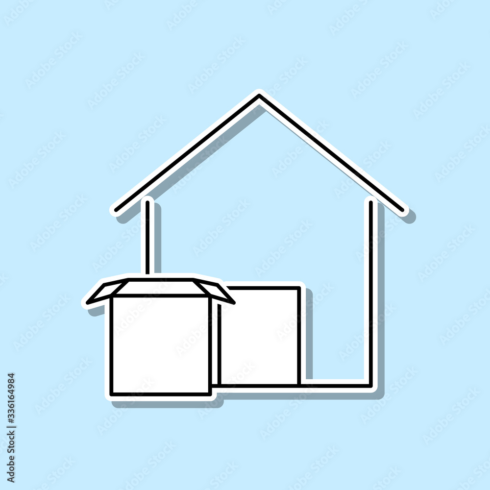 Warehouse sticker icon. Simple thin line, outline vector of real estate icons for ui and ux, website or mobile application