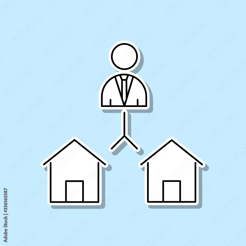 Select house sticker icon. Simple thin line, outline vector of real estate icons for ui and ux, website or mobile application Select house sticker icon. Simple thin line, outline vector of real estate icons for ui and ux, website or mobile application