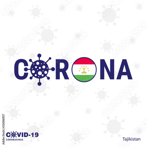 Tajikistan Coronavirus Typography. COVID-19 country banner photo