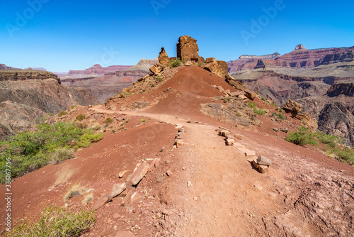 hiking the south kaibab trail in grand canyon national park, arizona, usa photo