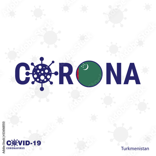 Turkmenistan Coronavirus Typography. COVID-19 country banner photo