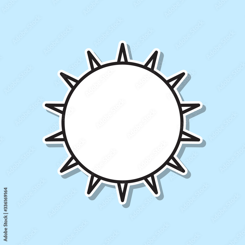 Sun sticker icon. Simple thin line, outline vector of space icons for ui and ux, website or mobile application