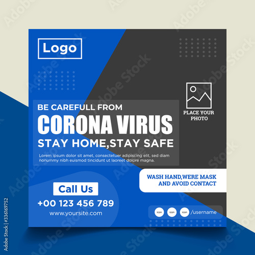 Corona virus Social Media Banner for Social Media post