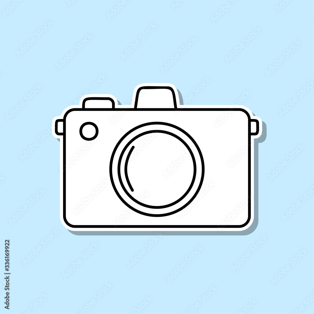 Camera sticker icon. Simple thin line, outline vector of Turizm icons for ui and ux, website or mobile application
