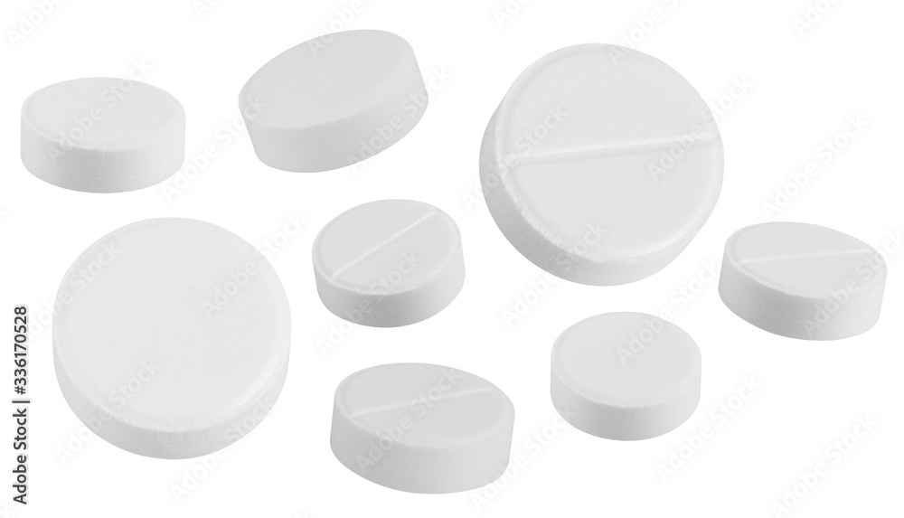 white textured pills isolated on white white textured pills isolated on white