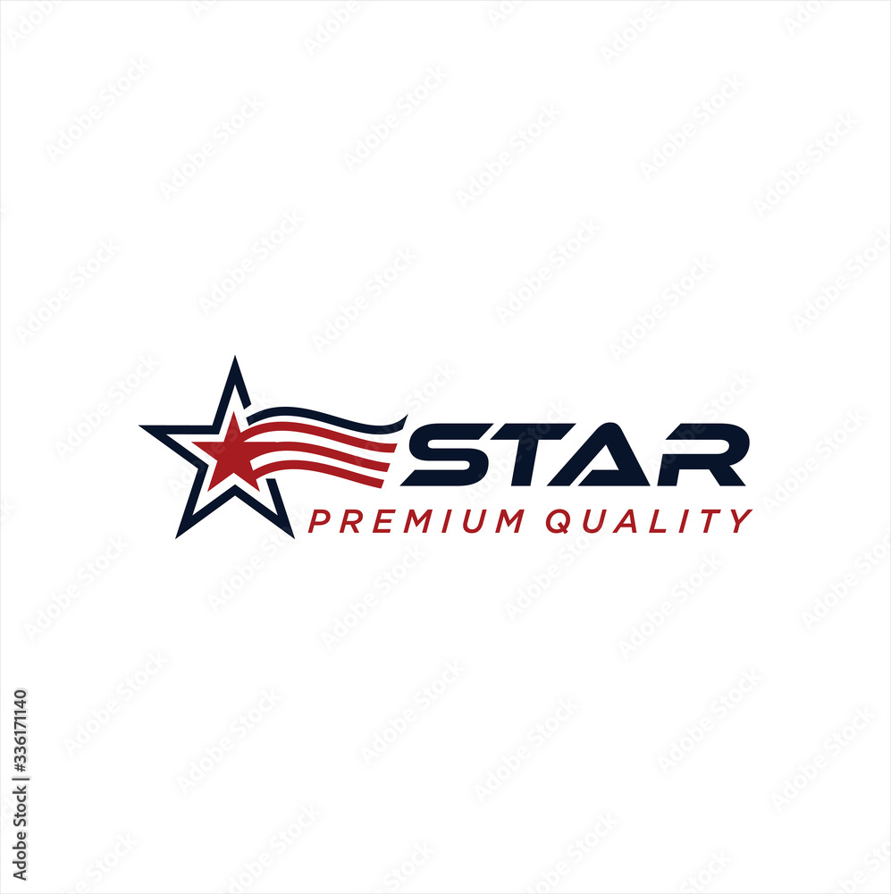 America Star Logo Design Vector Stock Template Illustration USA