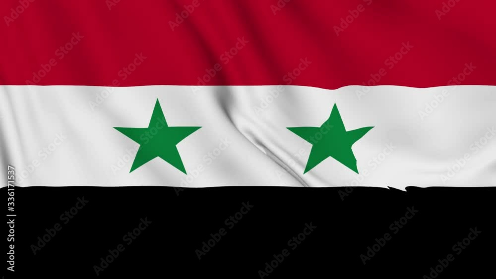 Syria flag is waving 3D animation. Syria flag waving in the wind. National flag of Syria. flag seamless loop animation. 4K Syria flag is waving 3D animation. Syria flag waving in the wind. National flag of Syria. flag seamless loop animation. 4K