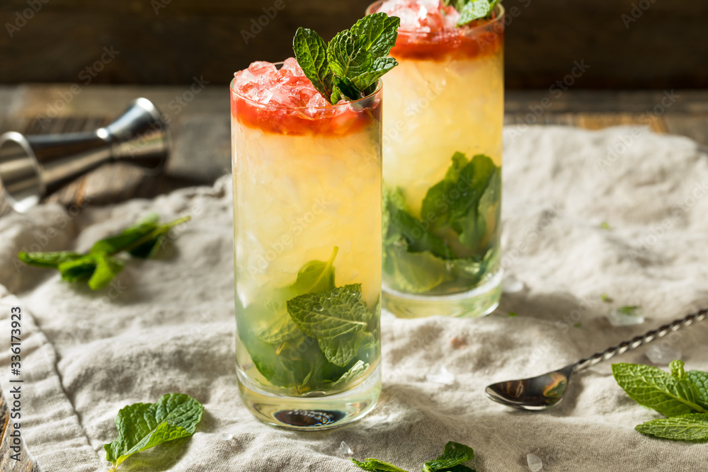 Alcoholic Queens Park Swizzle Cocktail with Rum Alcoholic Queens Park Swizzle Cocktail with Rum