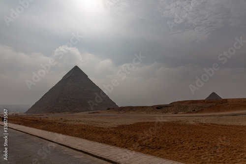 View of Great Pyramids of Giza