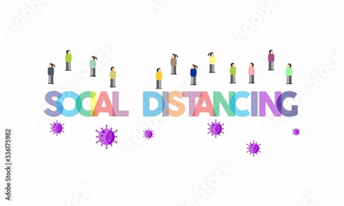 Prevention of social distance with the corona virus Covid-19 