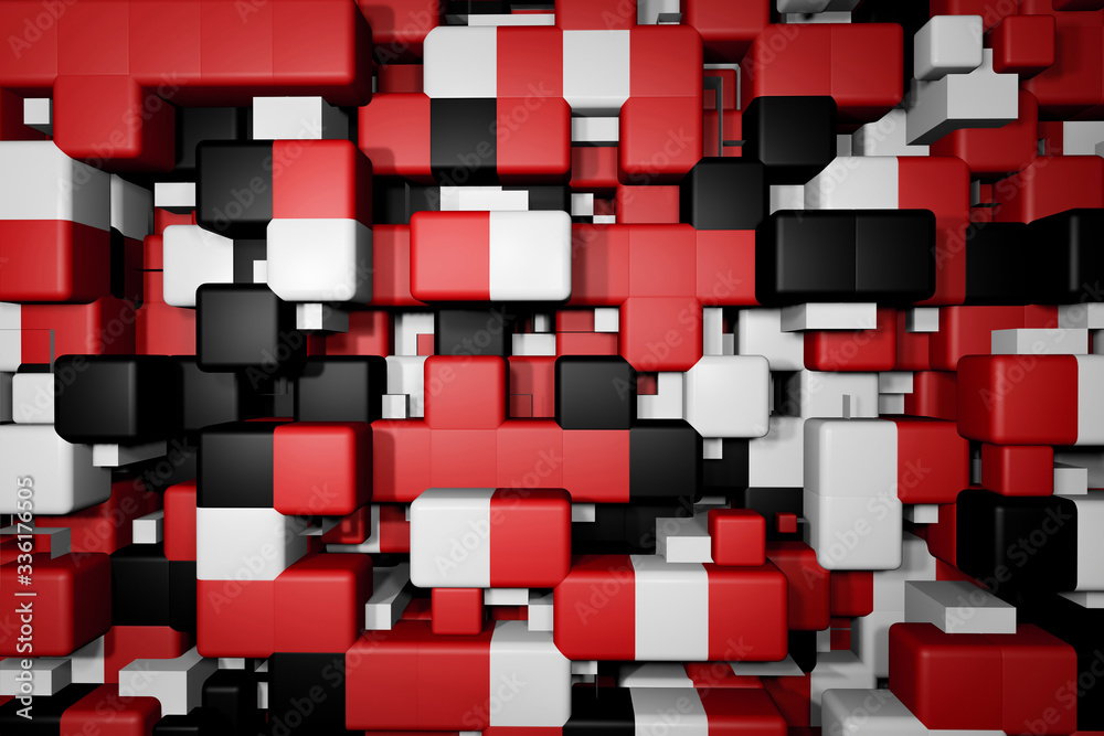 Fototapeta Abstract geometric cubes block texture background. 3D rendering illustration.