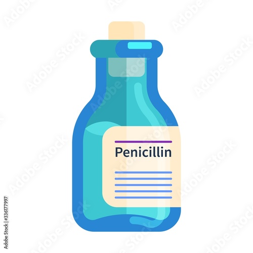 Medicine bottle. Medical penicillin drugs bottle . photo