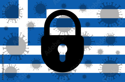 Greece lockdown stopping 2019-ncov epidemic or outbreak. Prohibited from leaving the Greece country. Coronavirus outbreak.
