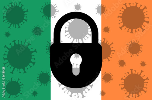 Ireland lockdown stopping 2019-ncov epidemic or outbreak. Prohibited from leaving the Ireland country. Coronavirus outbreak.