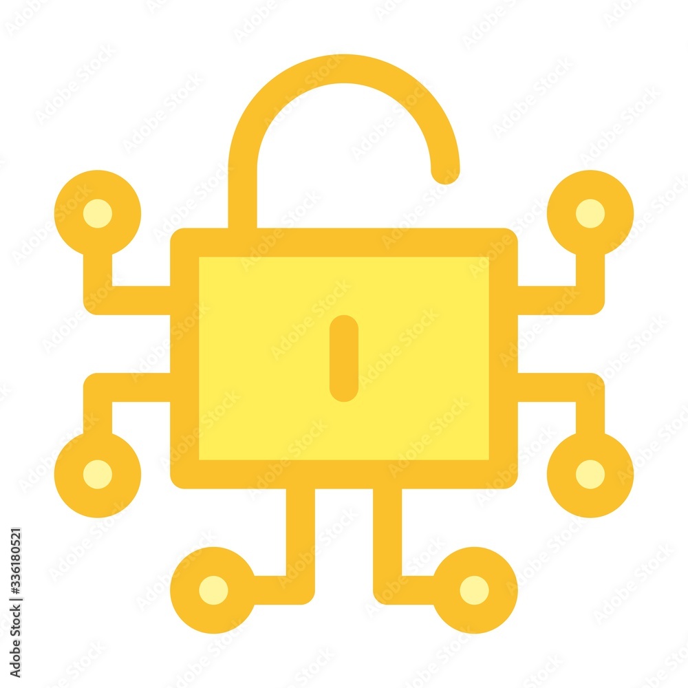 Digital padlock icon in flat style. Electronic lock sign. Cybersecurity concept. Digital padlock icon in flat style. Electronic lock sign. Cybersecurity concept.