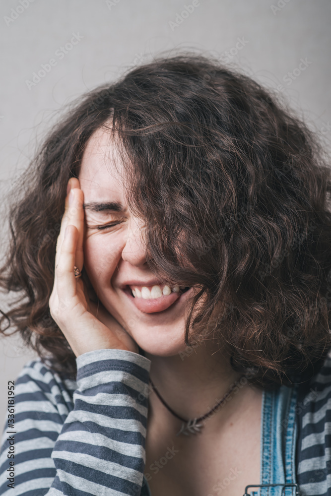 portrait of a young girl headache portrait of a young girl headache