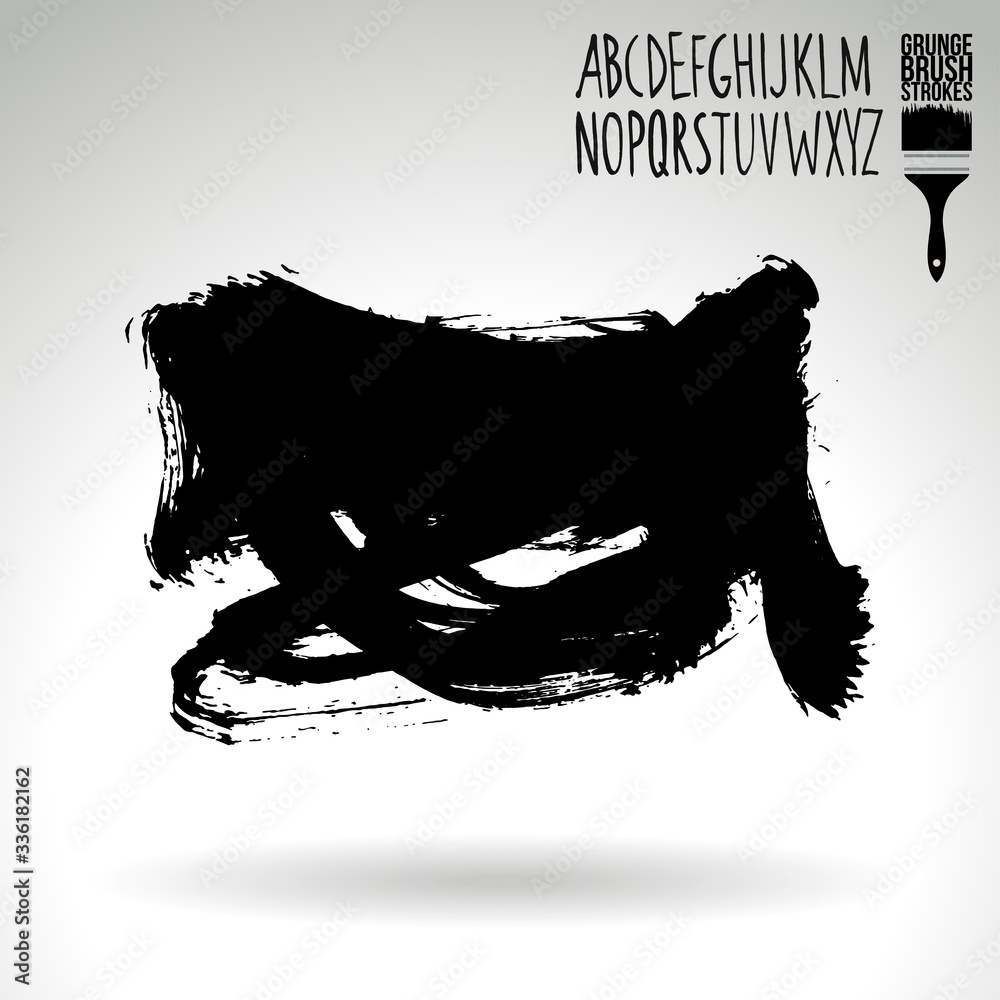 Black brush stroke and texture. Grunge vector abstract hand - painted element. Underline and border design.
Black brush stroke and texture. Grunge vector abstract hand - painted element. Underline and border design.