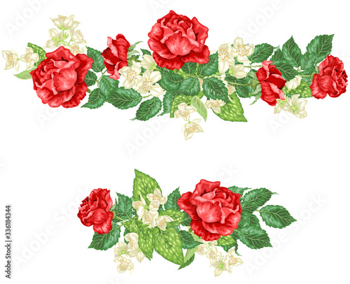 Horizontal headline frame decor elements
