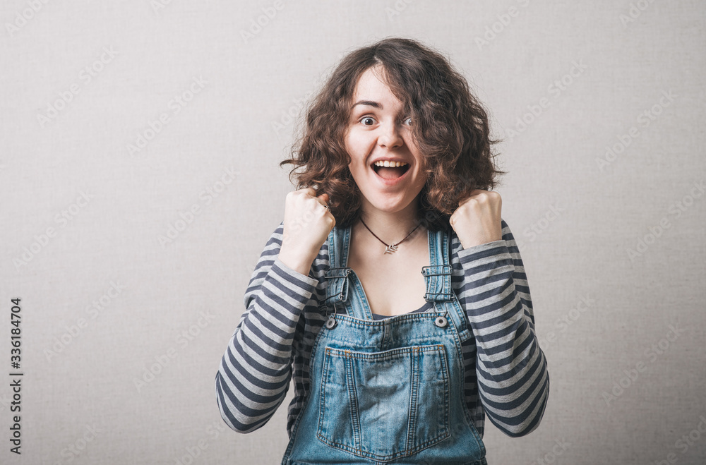 young woman celebrating