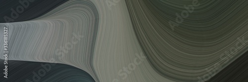 elegant artistic designed horizontal header with dark slate gray, gray gray and very dark green colors. fluid curved lines with dynamic flowing waves and curves