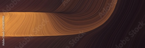 elegant dynamic horizontal banner with very dark pink, peru and brown colors. fluid curved lines with dynamic flowing waves and curves © Eigens