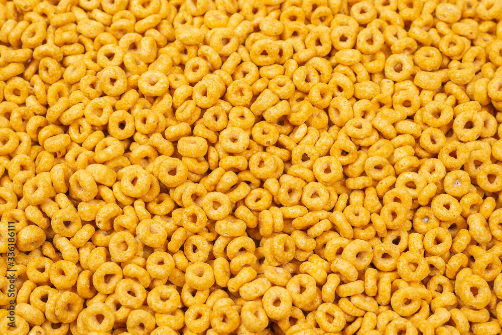 Corn-flakes background and texture. Top view. Corn-flakes background and texture. Top view.