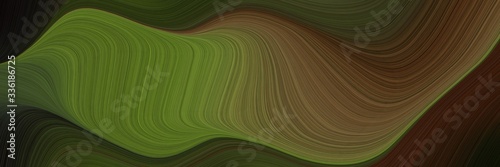 elegant colorful designed horizontal header with dark olive green, olive drab and very dark green colors. fluid curved lines with dynamic flowing waves and curves