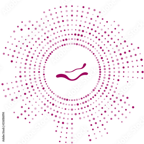 Purple Ebola virus disease icon isolated on white background. Abstract circle random dots. Vector Illustration
