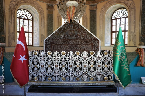 Bursa, Turkey - February 23, 2020: Sultan Osmangazi Tomb Ottoman Empire in Bursa, Turkey. Bursa is the first capital of the Ottoman Empire. photo