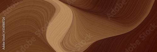 elegant surreal horizontal header with chocolate, peru and pastel brown colors. fluid curved flowing waves and curves