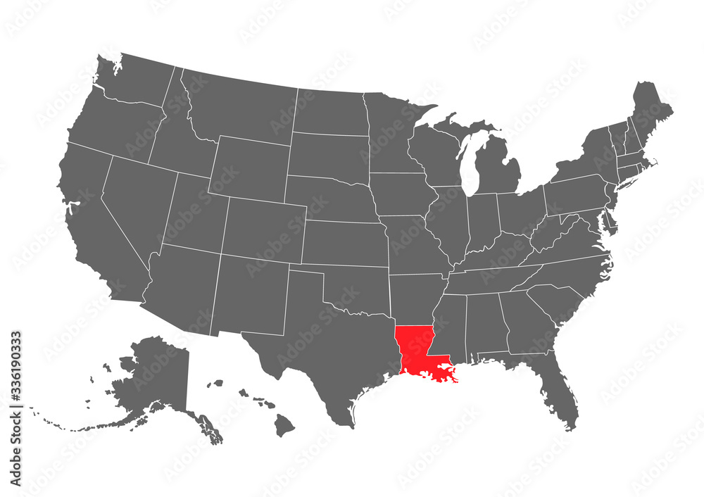 louisiana vector map. High detailed illustration. United state of America country
